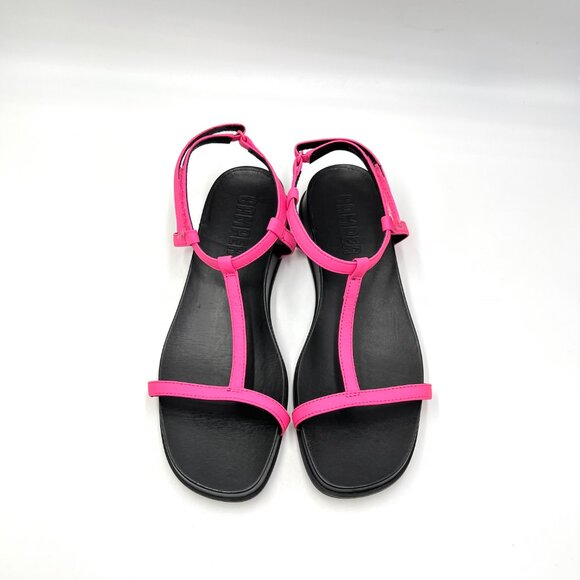 Camper Womens 37 EU 7 US Hot Pink And Black Minimalist Sandals Shoes‎ - Picture 3 of 14
